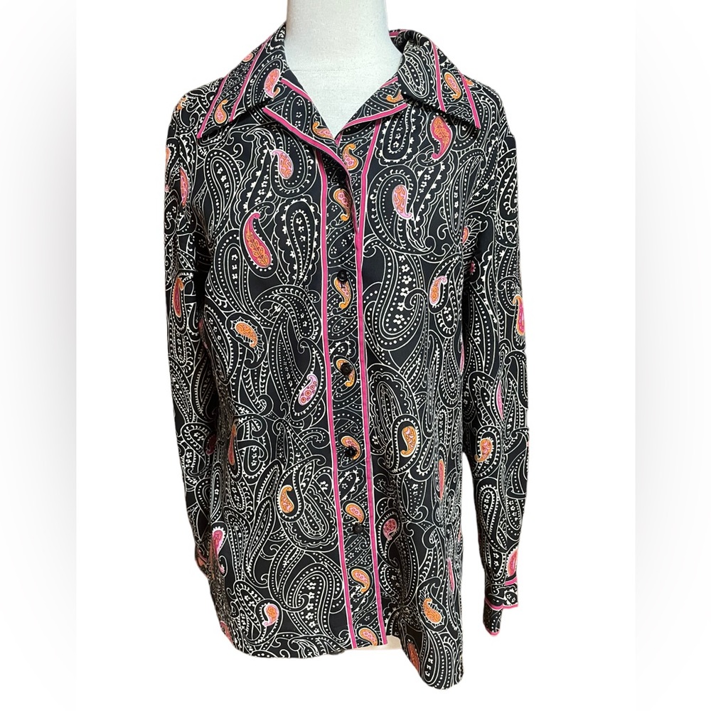 1960s Alex Colman California Paisley Button Down Shirt